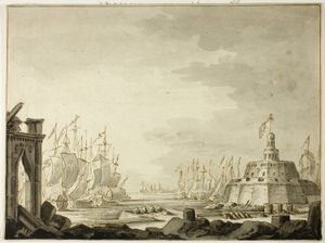 مالطا ، ميناء فاليتا بواسطة Abraham Storck