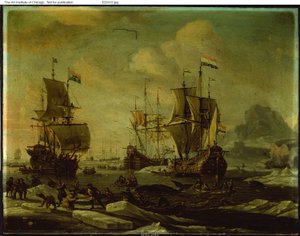 أسطول صيد الحيتان الهولندي بواسطة Abraham Storck