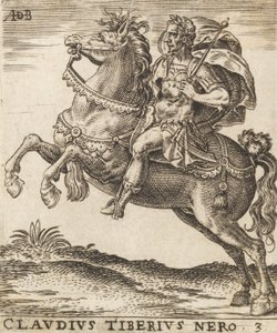 كلوديوس تيبيريوس نيرو من اثني عشر قيصرًا على ظهور الخيل ، كاليفورنيا. 1565-1587. ، كاليفورنيا. 1565-1587.