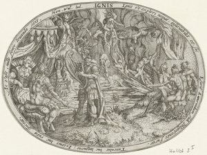 أورفيوس في العالم السفلي: عنصر النار Ignis (العنوان على الكائن) العناصر الأربعة (عنوان السلسلة) بواسطة أبراهام فان دن هيكن