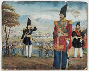 أردشير ميرزا وسليمان خان سهام الدولة يستعرضان قواتهما ، 1850-1851