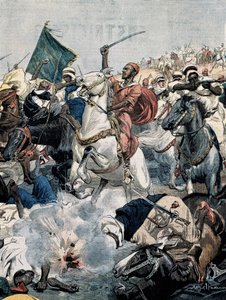 بلترام ، أخيل (1871-1945). حرب في المغرب. يهاجم المتمردون الدار البيضاء مرة أخرى ، لكن المدفعية الفرنسية قتلتهم بواسطة أخيل بيلترام