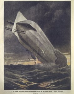Cover illustration of German cruiser being swept away by hurricane near Heligoland Island بواسطة أخيل بيلترام