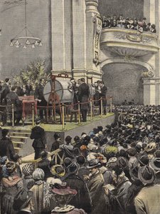 رسم يانصيب ميلانو عام 1907. رسم إيضاحي لأخيل بلترام. بواسطة أخيل بيلترام