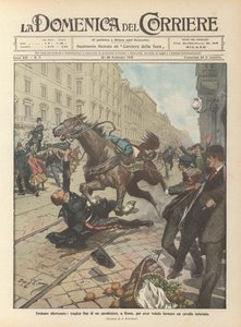 بطولة غير محظوظة ، نهاية مأساوية ل carabiniere ، في روما ، لرغبتها في إيقاف حصان غاضب بواسطة أخيل بيلترام