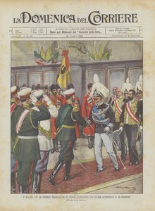 رحلة الملك فيكتور عمانويل الثالث إلى روسيا ، لقاء مع القيصر في بيترهوف في الثالث عشر