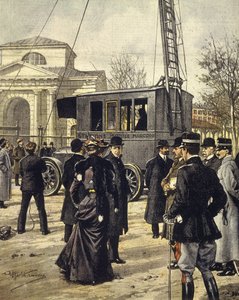 Italian physicist Guglielmo Marconi attends experiments with first mobile radio station at Milan, December 30 بواسطة أخيل بيلترام
