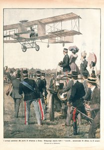 Italy, The flight of Leo Delagrange, La Domenica del Corriere بواسطة أخيل بيلترام
