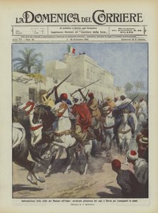 تقديم قبيلة المنصور إلى إيطاليا ، ركوب رائع للقادة إلى درنة لتسليم الأسلحة بواسطة أخيل بيلترام