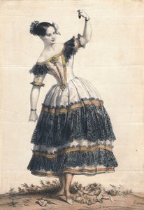 فاني إسلر مثل فلوريندا في رقص La Cachucha باليه Le Diable boiteux ، 1836 بواسطة أخيل ديفيريا