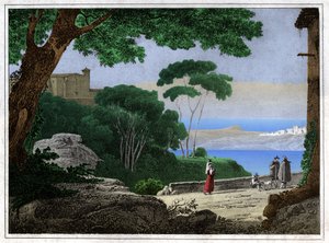بحيرة ألبانو. (نقش ، حوالي 1820) بواسطة أشيل إتنا ميشالون