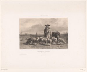 مزارع مع ماشية وأغنام من أوفيرني Le Fermier Auvergnat (العنوان على الكائن) المطبوعات تلو اللوحات من المدرسة الحديثة (عنوان المسلسل) ليكول مودرن (عنوان السلسلة على الكائن) بواسطة بينك بونور