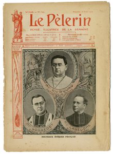 رسم توضيحي لأخيل ليموت (1846-1909) لغلاف Le Pelerin ، 26/08/06 - الإنجليزية الجديدة Eveques - الإيمان بالدين والكاثوليكية الكاثوليكية - Eveques