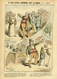 رسم توضيحي لأخيل ليموت (1846-1909) في Le Pelerin ، 03/09/05 - عليك أن تعرف كيف ترضي الجميع - معاداة الإكليروس ، معاداة الكنيسة ، Freemaconism ، الإيمان الديني ، الميدالية ، كتلة اليسار ، الكاثوليكية الكاثوليكية - الإخلاء من الدين ، الترسيخ لاي بواسطة أشيل ليموت