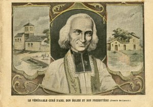 Illustration of Achille Lemot (1846-1909) in Le Pelerin, 06/03/04 - The venerable cure of Ars, its church and its presbythere - Religion Faith, Churches Cathedrals, Catholic Catholicism - Presbytere - Cure d