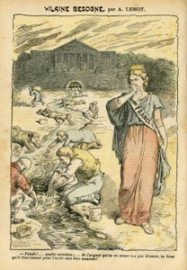 Illustration of Achille Lemot (1846-1909) in Le Pelerin, 26/06/04 - Vilaine work - Republicain Republique, Religion Faith, Silver, Chamber of Deputes Hemicycle, Bloc des gauche - Marianne, France (Allegorie de) - Washing/Laundry بواسطة أشيل ليموت