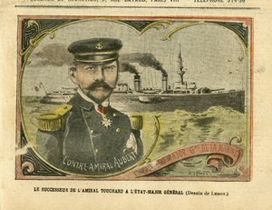 Illustration of Achille Lemot (1846-1909) in Le Pelerin, 27/08/05 - The successor of Admiral Touchard to the General Staff - Armee, Marine Marine Balneaire, Staff, Warships - Admiral Admirals, Aubert Marie Jacques Charles (1848-1915), Touchard Philippe (18