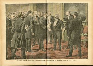 رسم توضيحي لأخيل ليموت (1846-1909) في لو بيليرين ، 28/01/06 - الانتخابات ، رئيس الجمهورية - فالير أرماند (1841-1931) بواسطة أشيل ليموت