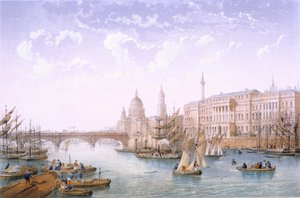 جمارك هاوس وجسر لندن ، 1862