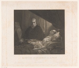 يصور Il Tintoretto ابنته على فراش الموت Le Tintoret au lit de mort de sa fille (العنوان على الكائن)