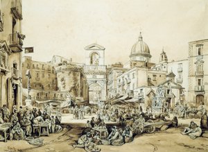 بورتا كابوانا في نابولي ، بواسطة أشيل فيانيلي (1803-1894) ، بني داكن ، 43x60.5 سم بواسطة أخيل فيانيلي