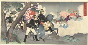 كيف تهزم قواتنا المسلحة الجنود الصينيين في بيونغ يانغ. بندقية واجا Heijo no shinhei o gekiha suru zu. (العنوان على العنصر) بواسطة واكاسايا يويتشي (جاكوريندو)