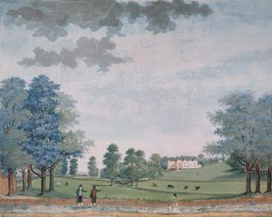 البيت الكبير والحديقة في تشاوتون ، c.1780