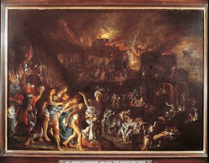 The Burning of Troy, c. 1604 (oil on copper)