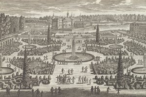 Parterre of the Orangerie في شانتيلي ، 1680s. ، 1680s. بواسطة آدم بيريل