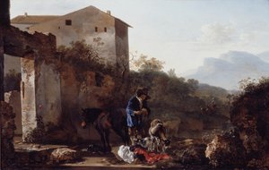 المناظر الطبيعية مع Goatherd