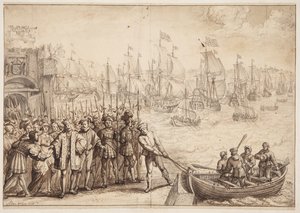 كريستيان الثاني يغادر كوبنهاغن في عام 1523 بواسطة آدم ويليرتس
