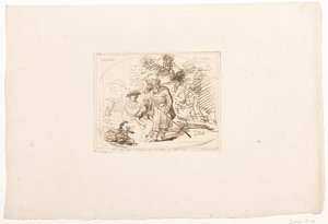 يهوذا يعطي ثامار خاتمه Thamar et Judas (العنوان على الكائن) ست مطبوعات بعد رسومات رامبرانت ، محفوظة في Hofbibliothek في فيينا (عنوان السلسلة) Six estampes Gravées d