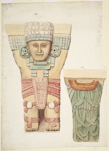 Caryatid IX, showing front and back views (back view at smaller scale) (watercolor) بواسطة أديلا بريتون