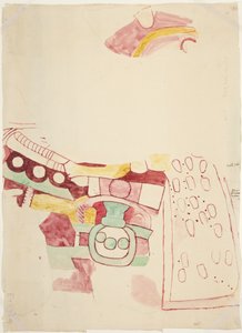 Copy of fragments of paintings from Teotihuacan, Mexico State (watercolor) بواسطة أديلا بريتون