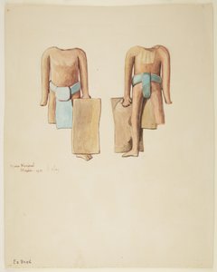 Front and back of a headless figure with half of right leg and right hand missing (watercolor) بواسطة أديلا بريتون