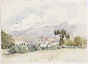 بركان أوريزابا من سان أندريس ، Chalchicomula (ألوان مائية) بواسطة أديلا بريتون