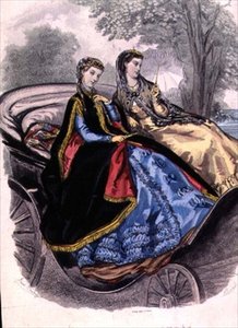 فساتين السيدات من Madame Breant-Castel ، عباءات من Grands Magazins du Louvre من قسم "Fashion Illustrated" في "Journal De La Famille"، pub. بواسطة Leroy بواسطة أديل أنايس (بعد) كولين