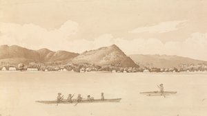 "خليج آبيا، أوبولو، جزر الملاحين [ساموا] 18 سبتمبر 1849 بواسطة الأدميرال السير إدوارد جينيس فانشاو
