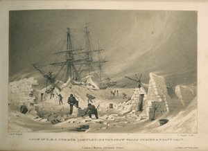 طاقم سفينة HMS Terror يكملون الجدران الثلجية أثناء عاصفة شديدة بواسطة الأدميرال وليام هنري سميث