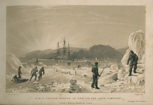 HMS Terror متجمدة في الجليد قبالة كيب كومفورت بواسطة الأدميرال وليام هنري سميث