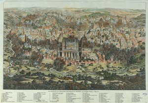 منظر عام للقدس التاريخية والحديثة. عمل أدولف إلتزنر (1816-1891) ، طباعة حجرية حوالي 1862. الفن الألماني ، رسم الخرائط في القرن التاسع عشر. مجموعة خاصة. بواسطة ادولف التزنر