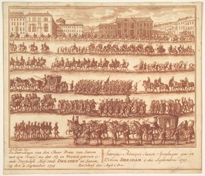 دخول أمير ساكسونيا مع زوجته إلى درسدن في 2 سبتمبر 1719 ، بعد ... 1700-1755.
