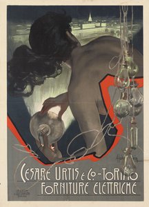 ملصق إعلاني تم إنتاجه لشركة Cesare Urtis & Co في تورينو ، 1889