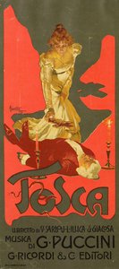 ملصق لأوبرا توسكا بواسطة جي بوتشيني ، 1899.