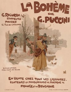 ملصق لأوبرا La Bohème لجياكومو بوتشيني ، 1895.