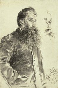 دراسة لرجل ذو لحية ، يده في جيبه ، 1885 بواسطة أدولف مينزل