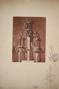 سيوف من الحديد والفضة (رسم بالقلم الرصاص على صفحة مصورة) بواسطة أدولف مينزل