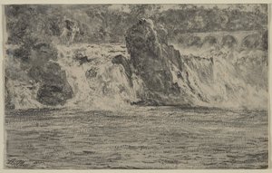 شلالات الراين في شافهاوزن Rheinfall von Schaffhausen ، 1885. بواسطة أدولف مينزل