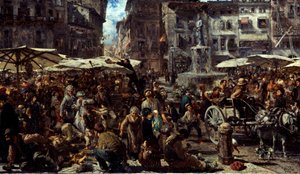 ساحة ديرب في فيرونا ، 1884 بواسطة أدولف مينزل
