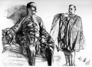 دراسات الفساتين القديمة على النماذج الحية ، c1880-1882. بواسطة أدولف مينزل